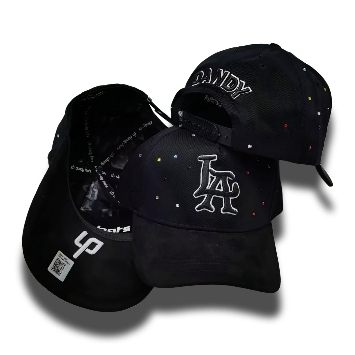GORRA DANDY HATS "LA" BLACK RAINBOW CRYSTALS